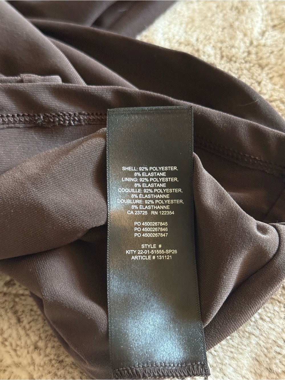 Ten by Babaton smooth matter Penthouse Sleeveless Brown Top front scarf XS - Picture 7 of 8